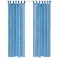 vidaxl 2x Transparente Gardine Fertiggardine 140x175cm Türkis