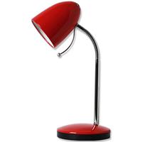 Led Bureaulamp - Aigi Wony - E27 Fitting - Flexibele Arm - Rond - Glans Rood