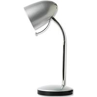 Led Bureaulamp - Aigi Wony - E27 Fitting - Flexibele Arm - Rond - Glans Zilver