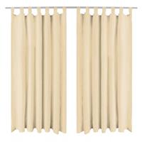 vidaXL Vorhänge aus Mikro-Satin 2 Stk. mit Schlaufen 140×175 cm  Beige