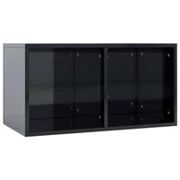 Vidaxl Opbergbox Voor Lp's 71x34x36 Cm Spaanplaat Hoogglans Zwart