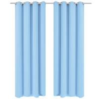 vidaXL Gordijnen met metalen ringen verduisterend 135x175 turquoise 2