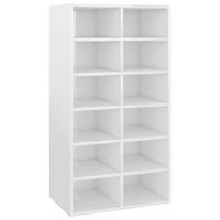 vidaxl Schuhregal Hochglanz-Weiß 54×34×100 cm Spanplatte