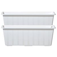 2x Witte Kunststof Agro Plantenbakken/bloembakken 50 Cm - Tuin Decoraties