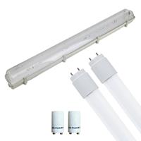 Led Tl Armatuur Met T8 Buis Incl. Starter - Aigi Hari - 150cm Dubbel - 44w - Helder/koud Wit 6400k - Waterdicht Ip65