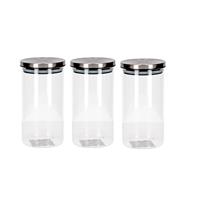 3x Transparante Voorraadpotten/voorraadbussen 900 Ml Van Glas