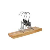 Set Van 3x Stuks Houten Broekhangers Kledinghangers 24,5 Cm - Kledinghangers / Kleerhangers - Broeken En Rokken Ophangen