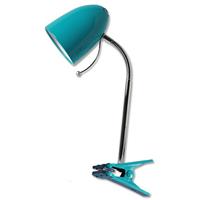 Led Klemlamp - Aigi Wony - E27 Fitting - Flexibele Arm - Rond - Glans Blauw