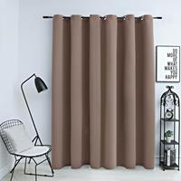 Vidaxl Gordijn Verduisterend Met Metalen Ringen 290x245 Cm Taupe