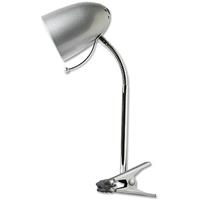 Led Klemlamp - Aigi Wony - E27 Fitting - Flexibele Arm - Rond - Glans Zilver