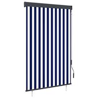 vidaXL Rolgordijn voor buiten 120x250 cm blauw en wit