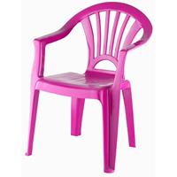 Fuchsia Roze Stoeltje Voor Kinderen 51 Cm - Tuinmeubelen - Kunststof Binnen/buitenstoelen Voor Kinderen