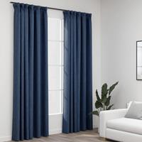 Vidaxl - Verdunkelungsvorhänge Haken Leinenoptik 2 Stk. Blau 140x225cm Blau