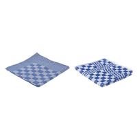 9x Blauwe Theedoek / Handdoek 65 X 65 Cm / 50 X 50 Cm - Huishoudtextiel - Afdroogdoek / Keukendoek / Vaatdoek