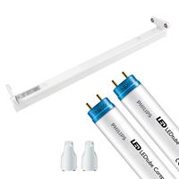 BES LED Led Tl Armatuur Met T8 Buis - Aigi Dybolo - 60cm Dubbel - Philips - Corepro Ledtube Em 840 - 16w - Natuurlijk Wit 4000k