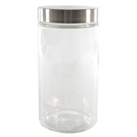 Voorraadpot/bewaarpot℃1700 Ml Glas Met Rvs Deksel℃- Voorraadbussen