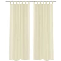 vidaxl 2x Transparente Gardine Fertiggardine 140x175cm Cremefarben