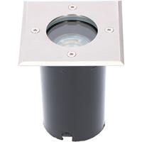 Led Grondspot - Sanola Aton - Inbouw - Vierkant - Gu10 Fitting - Waterdicht Ip67 - Rvs Geborsteld