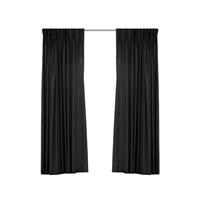 Geweven Verduisterend Gordijn - Larson - Black - Haken - 150x250 Cm