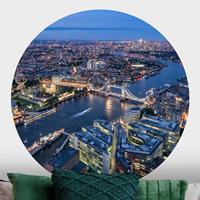 Klebefieber Runde Tapete selbstklebend Nachts in London