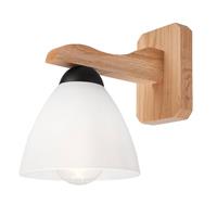 Euluna Wandlamp Haro met glazen kap, eiken/wit
