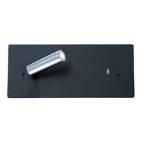 Lucande Kimo LED-Wandlampe eckig schwarz, USB-Slot