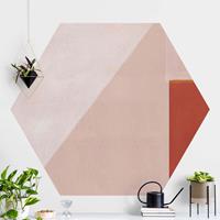 Klebefieber Hexagon Fototapete selbstklebend Rosa Geometrie