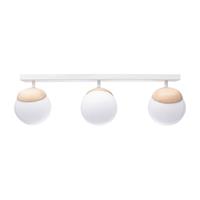 EULUNA Plafondlamp Sfera 3-lamps direct lang glas/hout