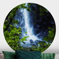 Klebefieber Runde Tapete selbstklebend Blick zum Wasserfall
