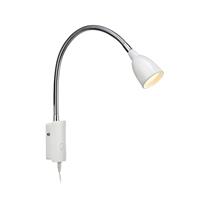 Markslöjd LED-Wandlampe Tulip mit Kabel und Stecker, weiß