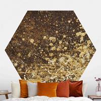 Klebefieber Hexagon Fototapete selbstklebend Goldene Unruhe