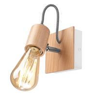 Euluna Wandlamp Loki, 1 fitting, hout licht/wit