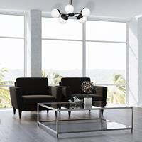 EULUNA Plafondlamp Sfera 5-lamps afstand glas/zwart