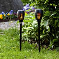 STAR TRADING LED-solar-grondspies lamp Flame, 2 per set