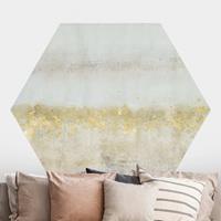 Klebefieber Hexagon Fototapete selbstklebend Goldene Farbfelder I