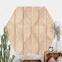 Klebefieber Hexagon Fototapete selbstklebend Beige Stein Ornamentik