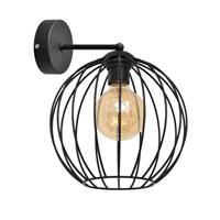 Euluna Wandlamp Cumera in zwart met kooikap