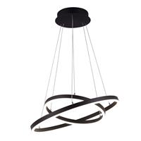 Arcchio Albiona LED hanglamp, zwart, 2 ringen