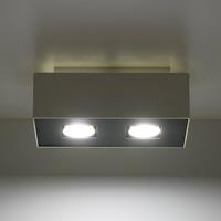 Euluna Plafondlamp Kasi van staal in wit, 2-lamps