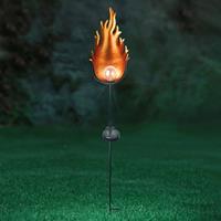 Globo LED solarlamp 33472 met metalen vlam