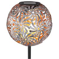 Globo LED solarlamp 33632 met metalen bol, zilver