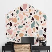 Klebefieber Hexagon Fototapete selbstklebend Terrazzo Muster Napoli