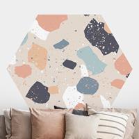 Klebefieber Hexagon Fototapete selbstklebend Terrazzo Muster