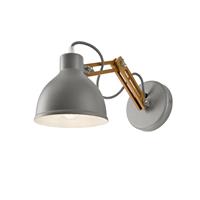 EULUNA Wandlampe Skansen, Holzarm verstellbar, grau