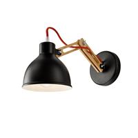 EULUNA Wandlamp Skansen, houtarm instelbaar, zwart