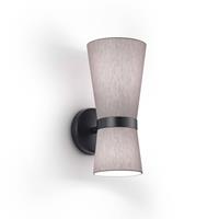 Knapstein wandlamp Yuna-W zwart foggy grey, bewegelijk