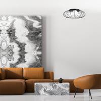 EULUNA Plafondlamp Kronos, kooi zwart, drie opalen bollen