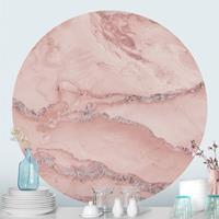 Klebefieber Runde Tapete selbstklebend Farbexperimente Marmor Rose und Glitzer