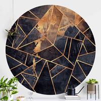 Klebefieber Runde Tapete selbstklebend Onyx mit Gold