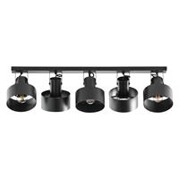 Euluna Plafondlamp Rif 5, 5-lamps, zwart